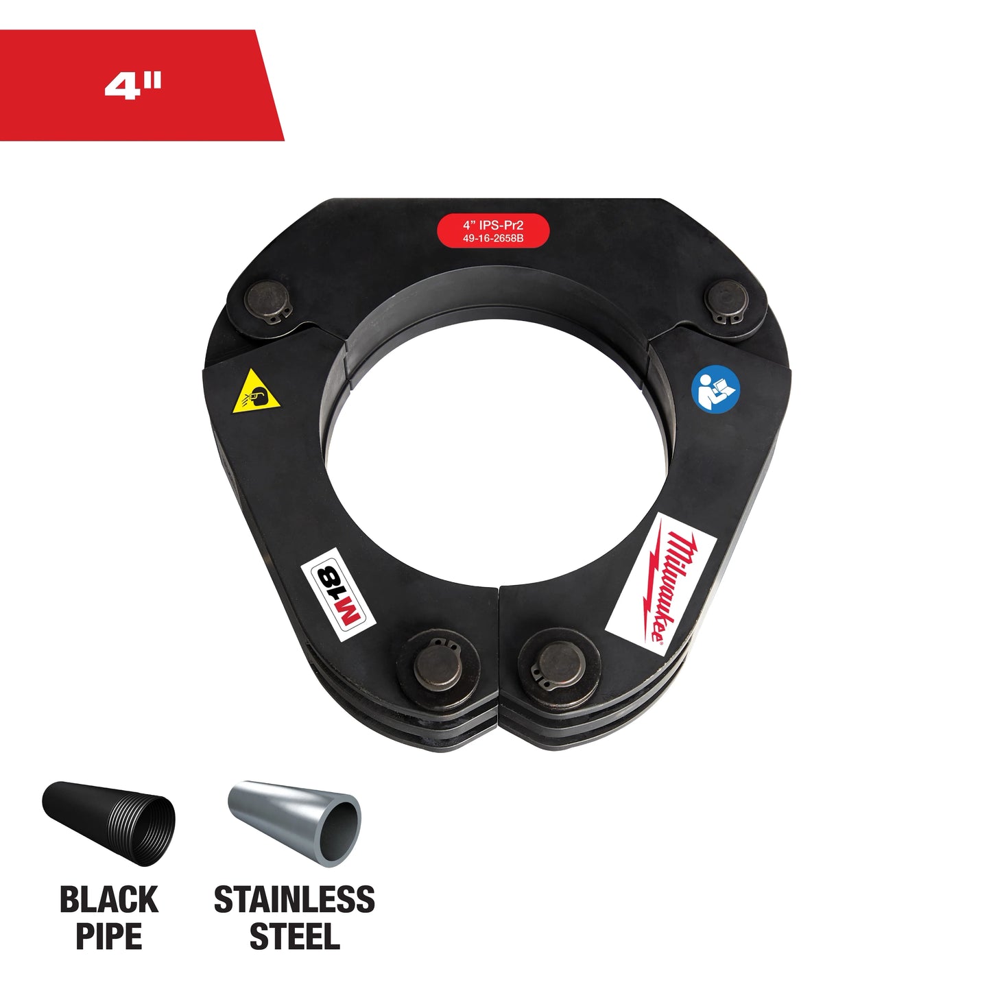 Milwaukee Tool 49-16-2658B 4" IPS-Pr2 Press Ring for M18™ FORCE LOGIC™ Long Throw Press Tool, 1 EA