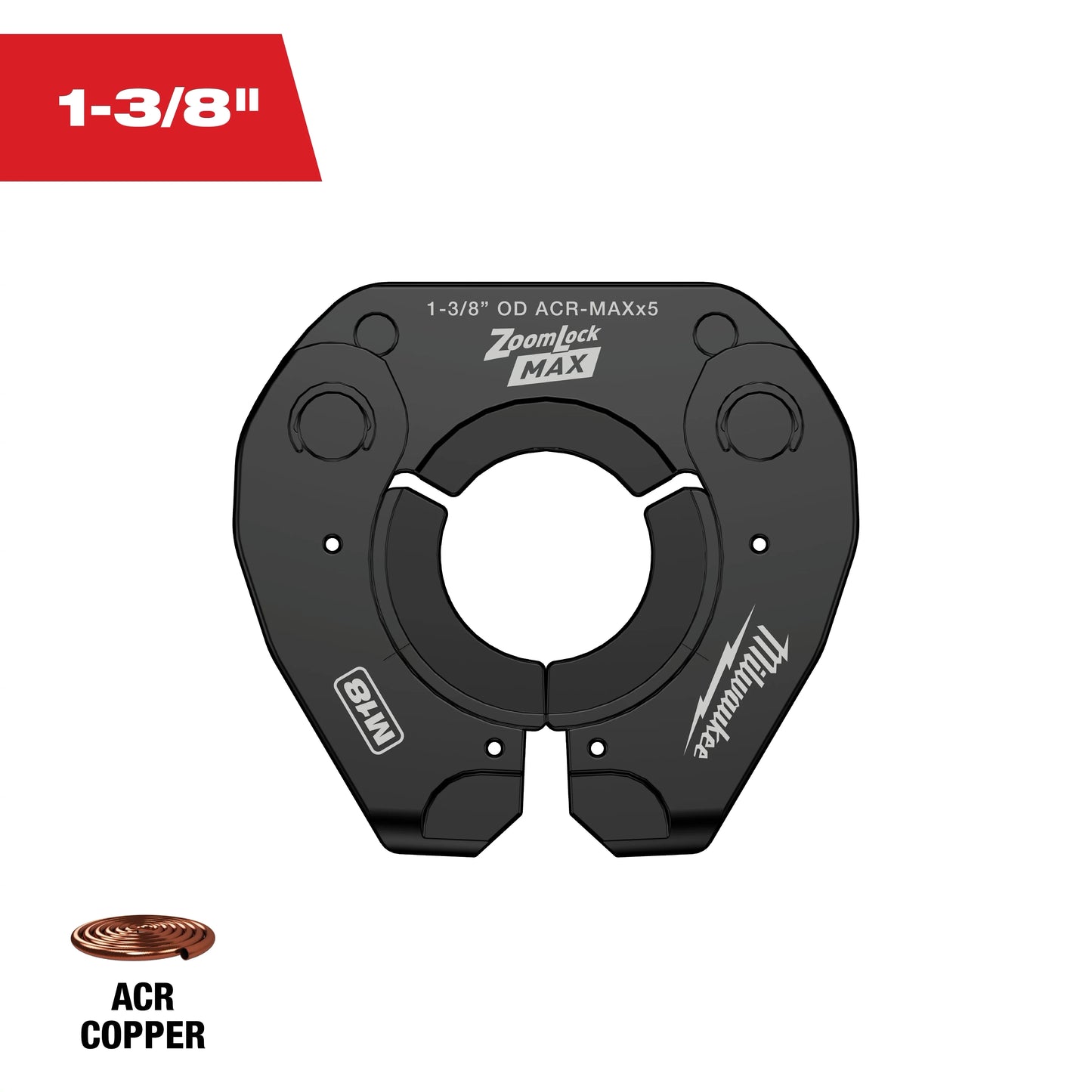 Milwaukee Tool 49-16-2658ZX 1-3/8" ZoomLock MAX and MaxiPro Pivoting Press Ring for M12 and M18 FORCE LOGIC Press Tools, 1 EA