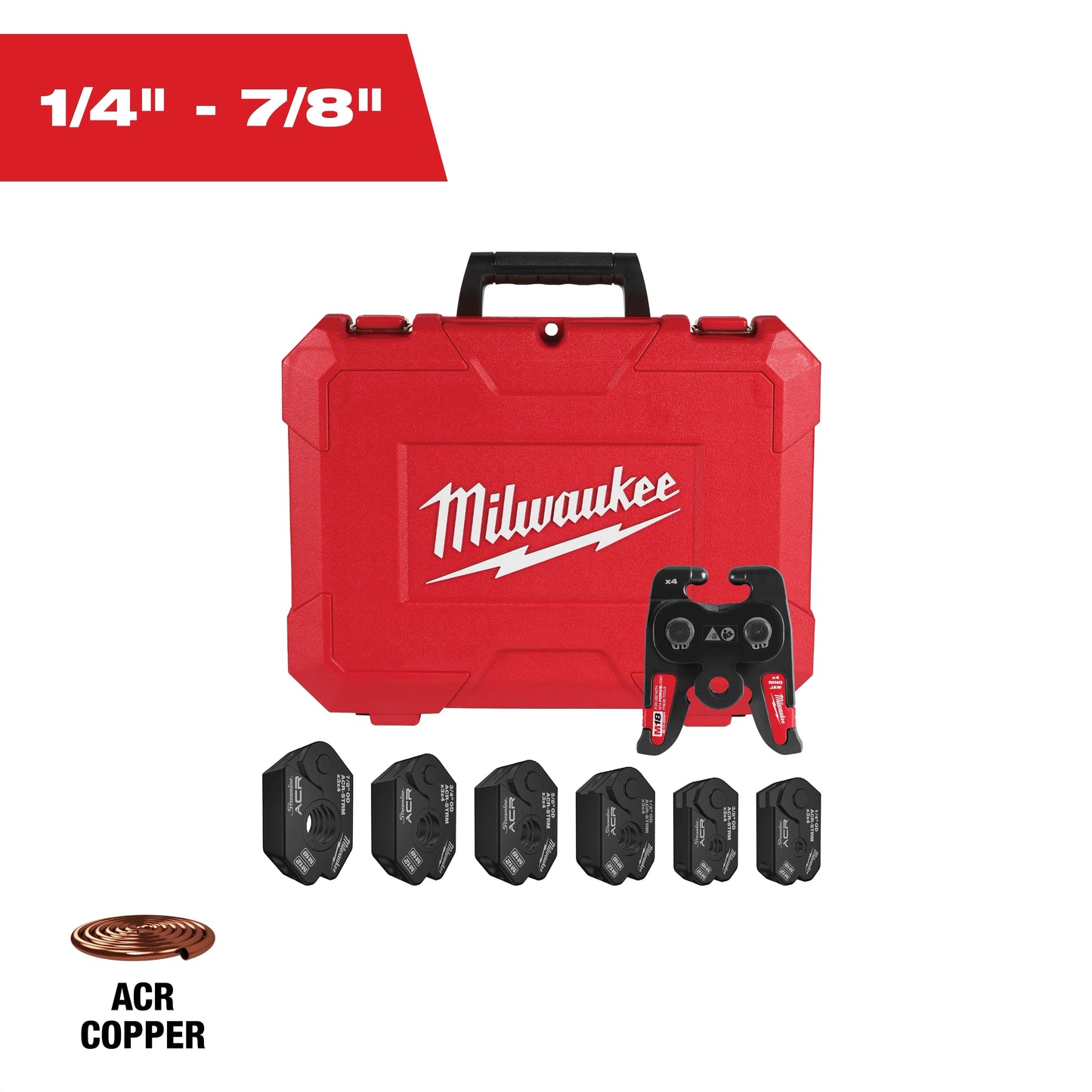 Milwaukee Tool 49-16-2661MX 1/4" - 7/8" Streamline® ACR Pivoting Press Ring Kit for M18™ FORCE LOGIC™ Press Tool, 1 EA