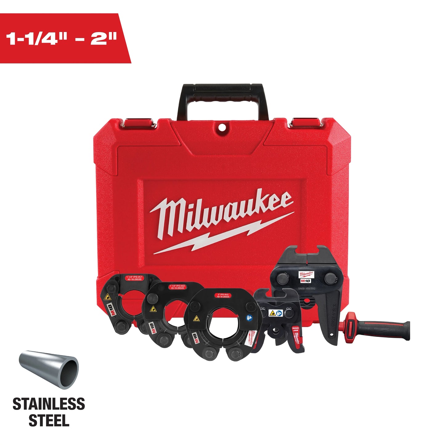 Milwaukee Tool 49-16-2691S 1-1/4"-2" IPS-IA Press Ring Kit for M18™ FORCE LOGIC™ Long Throw Press Tool, 1 ST