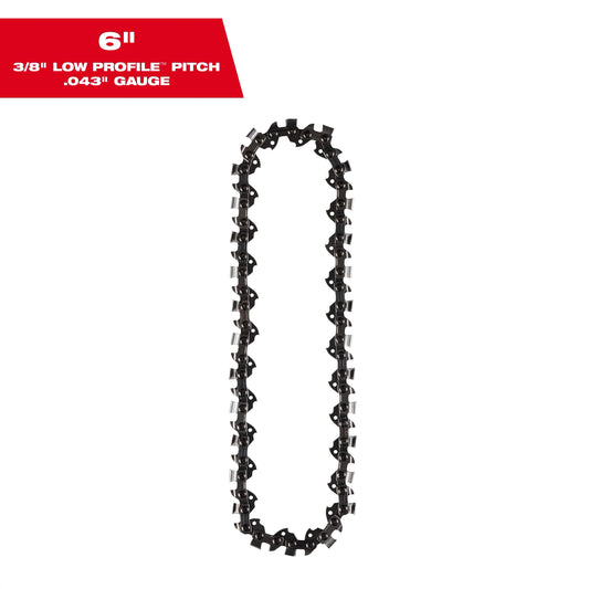 Milwaukee Tool 49-16-2732 6" 3/8" LOW PROFILE™ Pitch, .043" Gauge Saw Chain, 1 EA
