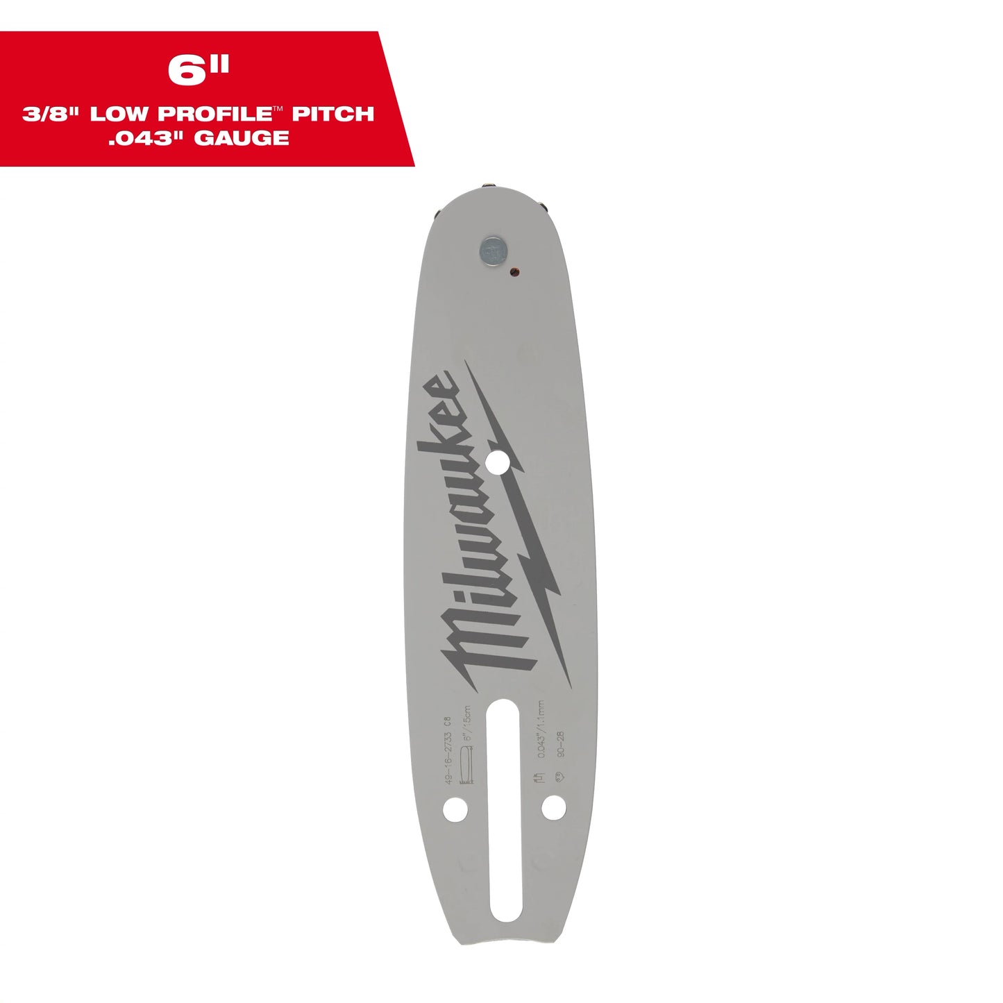 Milwaukee Tool 49-16-2733 6" 3/8" LOW PROFILE™ Pitch, .043" Gauge Guide Bar, 1 EA