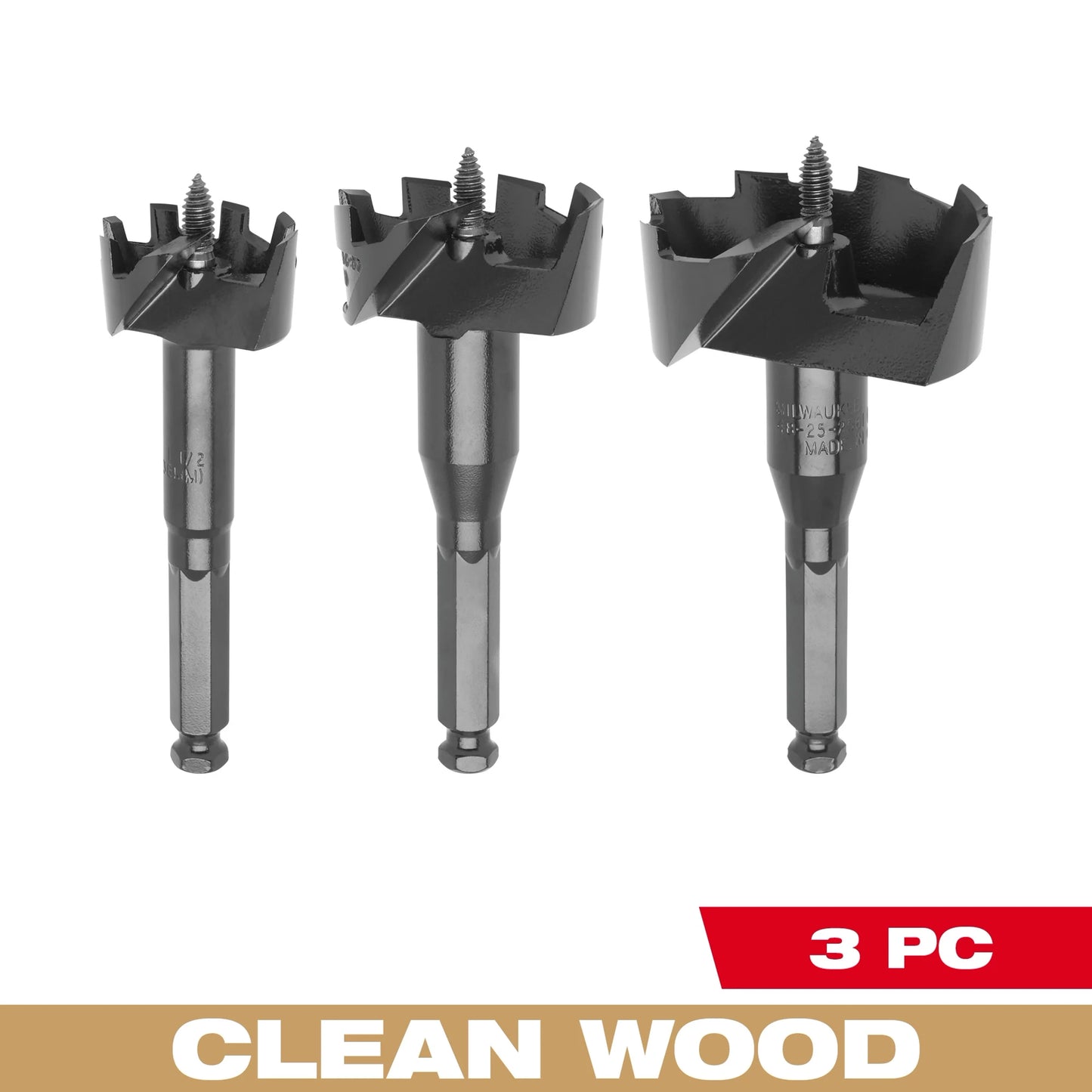 Milwaukee Tool 49-22-0030 3PC Plumbers' Selfeed Bit Kit, 4 EA/PK