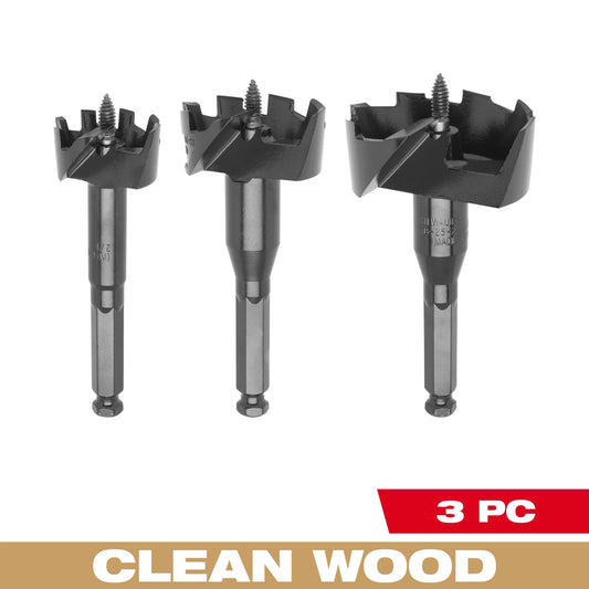 Milwaukee Tool 49-22-0030 3PC Plumbers' Selfeed Bit Kit, 4 EA/PK