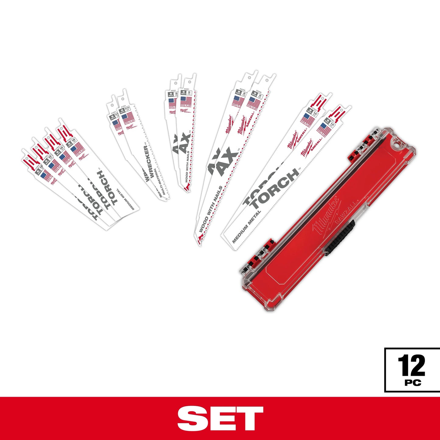 Milwaukee Tool 49-22-1129 12PC Demolition SAWZALL® Blade Set, 1 ST