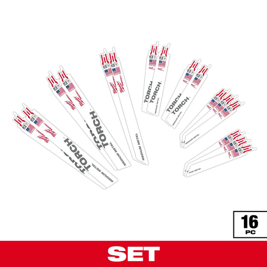 Milwaukee Tool 49-22-1216 16PC Metal Cutting SAWZALL® Blade Set, 1 ST