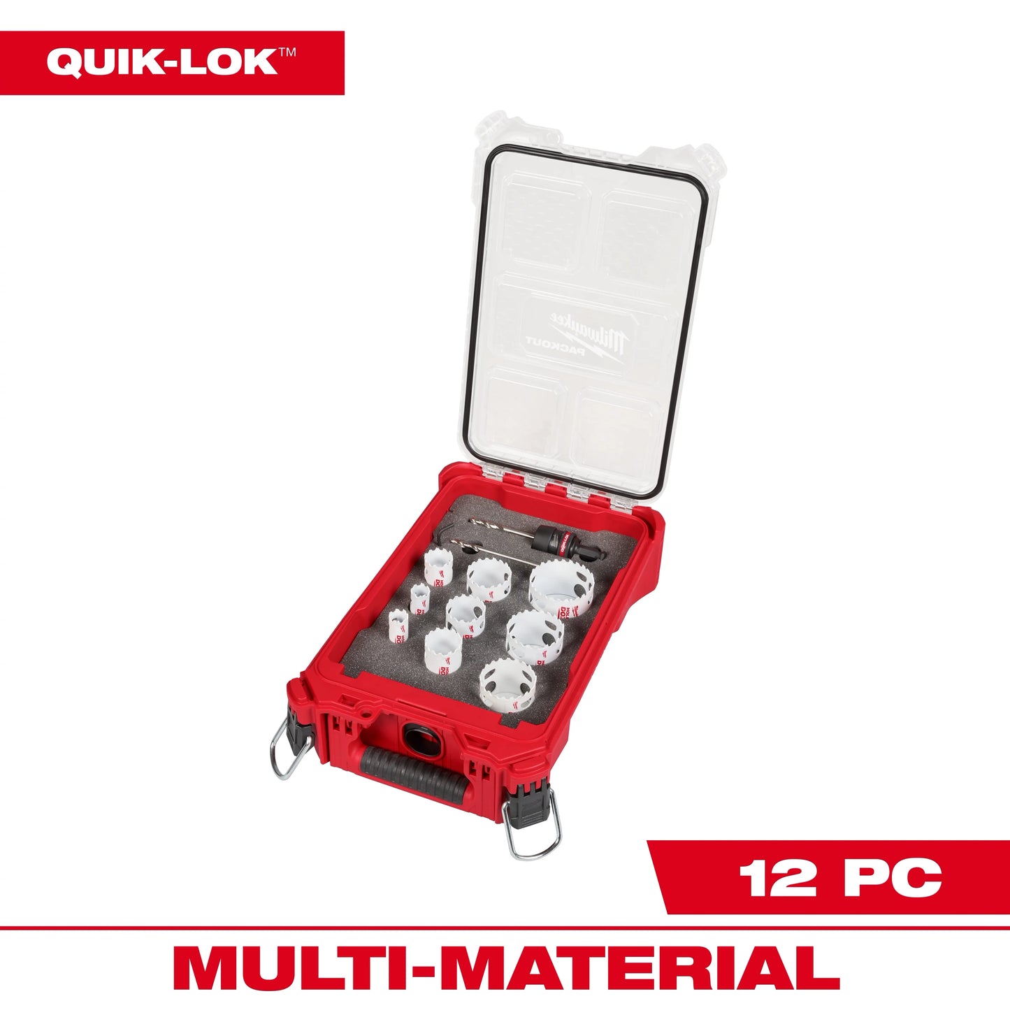 Milwaukee Tool 49-22-4702 12PC QUIK LOK™ HOLE DOZER™ Bi-Metal Kit with PACKOUT™ Compact Organizer, 1 ST