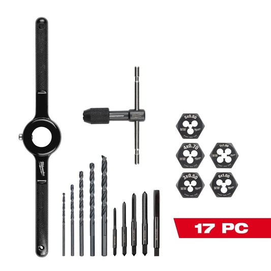 Milwaukee Tool 49-22-5601 17PC Metric Tap and Die Set, 1 ST