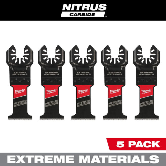 Milwaukee Tool 49-25-1575 NITRUS Carbide Extreme Materials Universal Fit OPEN-LOK Multi-Tool Blade, 5 EA/PK