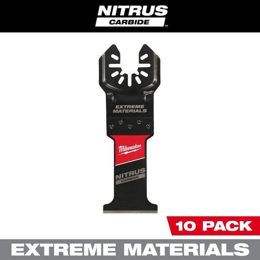 Milwaukee Tool 49-25-1579 Universal Fit OPEN-LOK NITRUS CARBIDE Extreme Materials Multi-Tool Blade, 10 EA/PK
