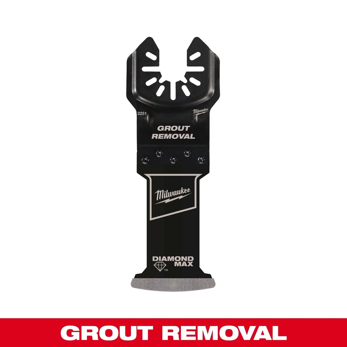 Milwaukee Tool 49-25-2251 DIAMOND MAX™ Diamond Grit Plunge Grout Removal Universal Fit Oscillating Multi-Tool Blade (1 PK), 1 EA