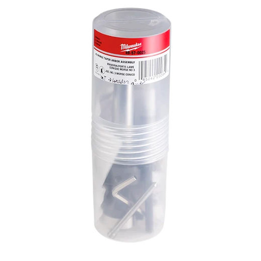 Milwaukee Tool 49-57-0025 #3 Morse Taper to Weldon Shank Arbor, 1 EA