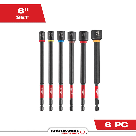 Milwaukee Tool 49-66-4567 6PC SHOCKWAVE™ Impact Duty 6" Magnetic Nut Driver Set, 1 ST