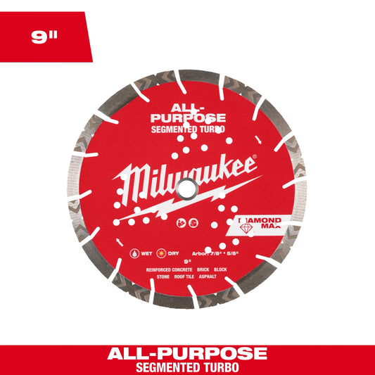 Milwaukee Tool 49-93-7140 14" DIAMOND MAX All-Purpose Segmented Turbo Diamond Blade, 1 EA