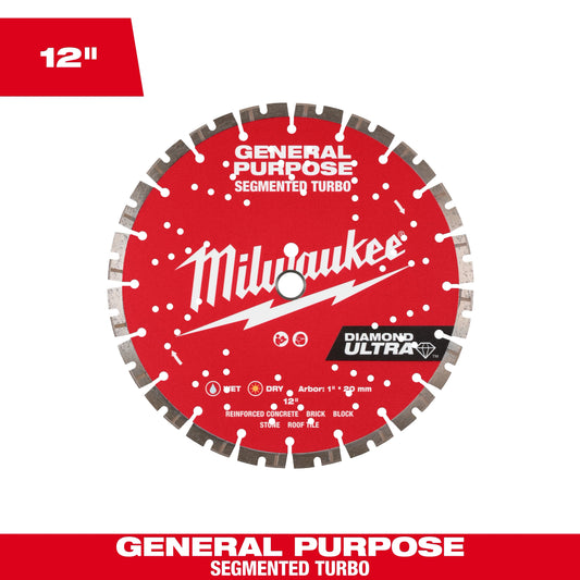 Milwaukee Tool 49-93-7535 12" Diamond Ultra Segmented Blade, 1 EA