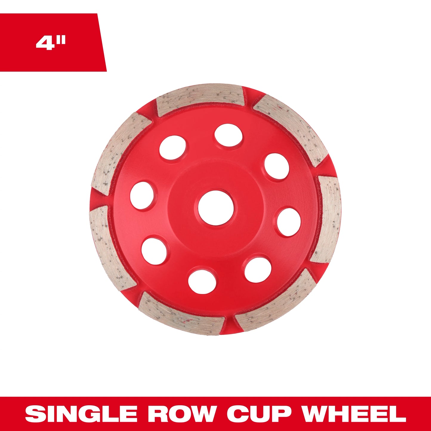 Milwaukee Tool 49-93-7700 4" Single Row Diamond Cup Wheel, 1 EA
