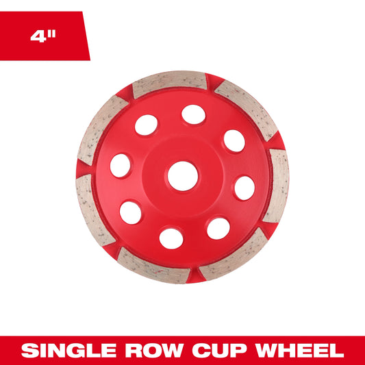 Milwaukee Tool 49-93-7700 4" Single Row Diamond Cup Wheel, 1 EA