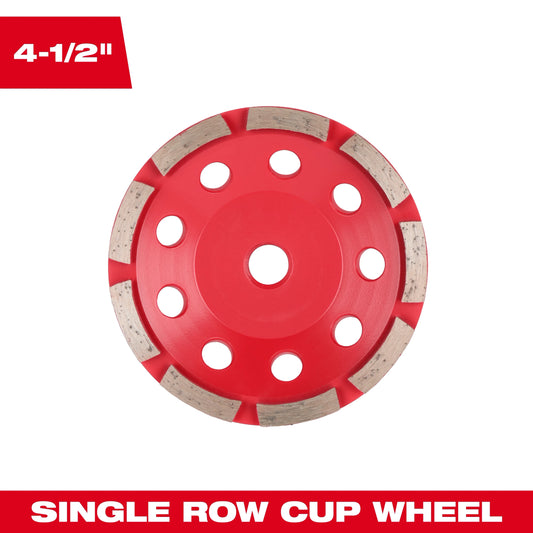 Milwaukee Tool 49-93-7704 4-1/2" Single Row Diamond Cup Wheel, 1 EA