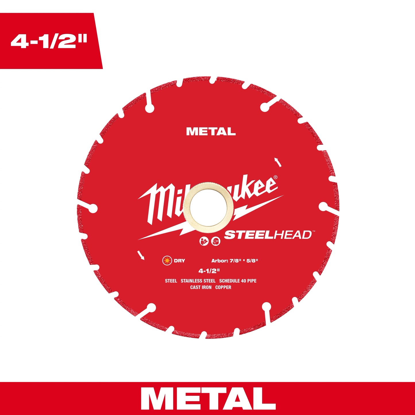 Milwaukee Tool 49-93-7805 4-1/2” STEELHEAD™ Metal Cutting Diamond Blade, 1 EA