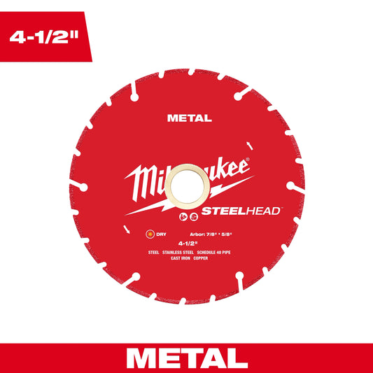 Milwaukee Tool 49-93-7805 4-1/2” STEELHEAD™ Metal Cutting Diamond Blade, 1 EA