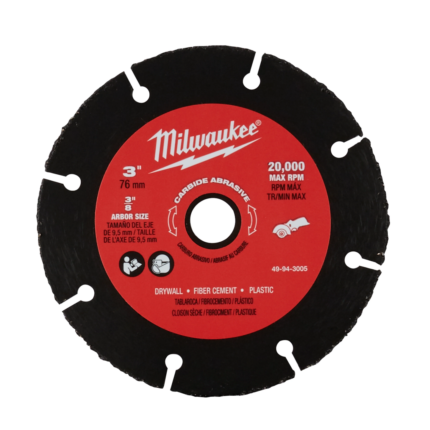 Milwaukee Tool 49-94-3005 3" Carbide Abrasive Blade, 1 EA