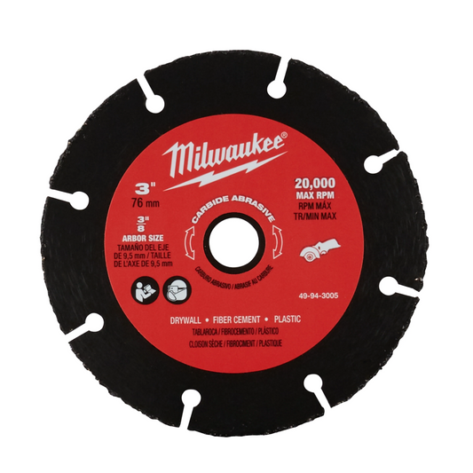 Milwaukee Tool 49-94-3005 3" Carbide Abrasive Blade, 1 EA