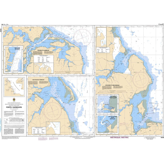 Paradise Clay CAN4909 CHS Chart Détroit de Northumberland/Northumberland Strait - Partie Ouest/Western Portion - Ports / Harbour...