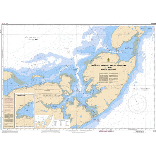 Paradise Clay CAN4913 CHS Chart Caraquet Harbour, Baie de Shippegan and / et Miscou Harbour