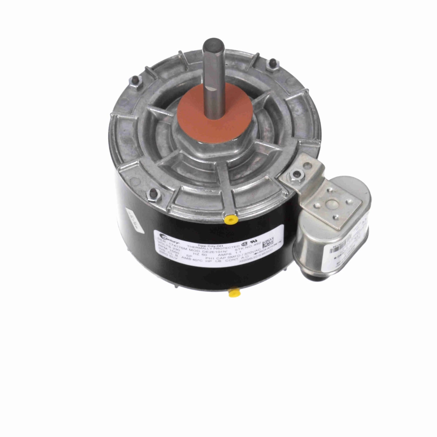 Century OEM Replacement Motor, 1/8 HP, 1 Ph, 60 Hz, 230 V, 1550 RPM, 1 Speed, 42 Frame, SEMI ENCLOSED - 492