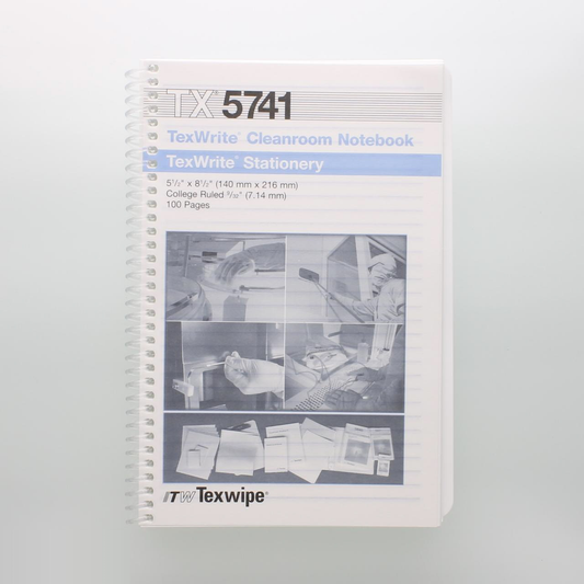 SOS Cleanroom Texwipe TX5741 TexWrite 5.5" x 8.5" White Cleanroom Spiral Notebook (Case Qty.) - Case