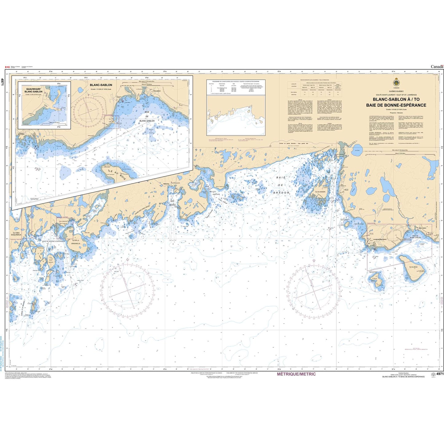 Paradise Clay CAN4971 CHS Chart Blanc Sablon /to Baie de Bonne-Espérance
