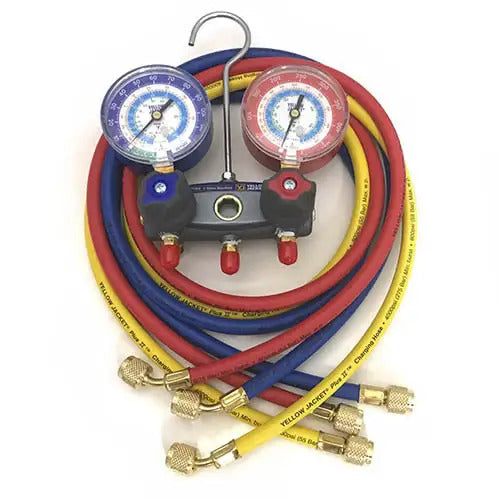 Yellow Jacket 49887 With 60" PLUS II RYB, R/B gauges, psi, R22/134a/404A, Â°F