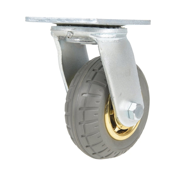Vestil CST-VE-5X2FF-S Flat-Free Swivel Caster 5 In. Diameter x 2 In. Width 507 Lb. Capacity Gray/Gold
