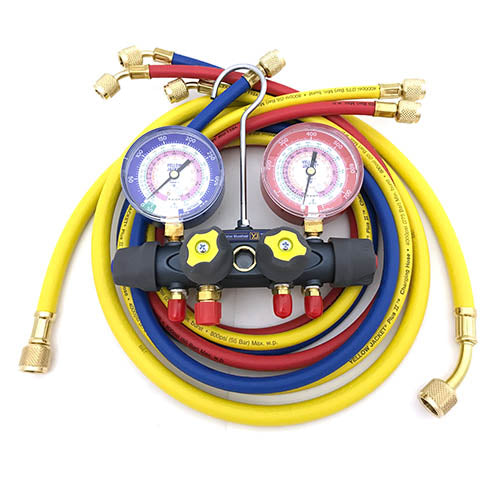 Yellow Jacket 49967 With 60" PLUS II RYB and 3/8" x 45Â°, R/B gauges, psi, R22/404A/410A Â°F