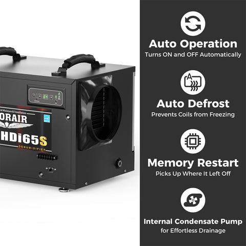 AlorAir 120 PPD Commercial Dehumidifiers, Crawl Space Basement dehumidifier Sentinel HDi65S