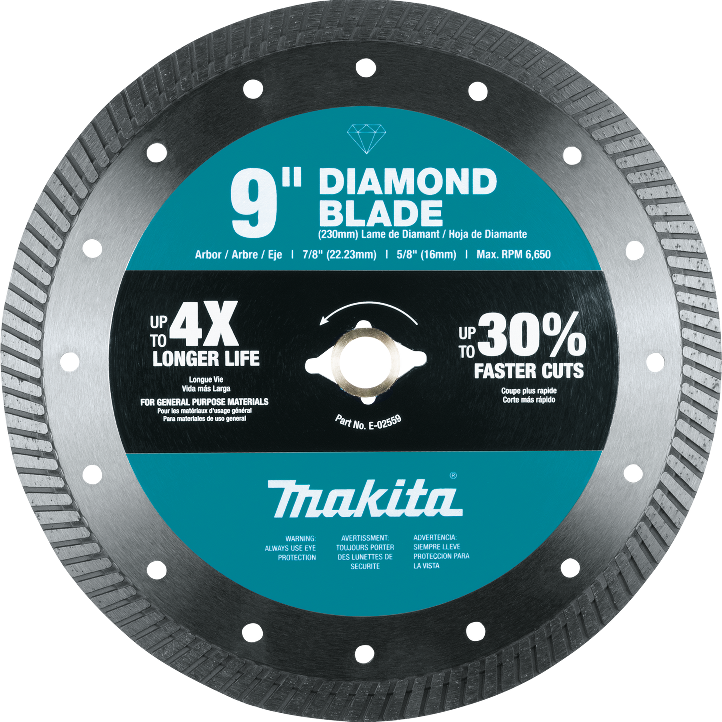 Makita E-02559 9" Diamond Blade, Turbo, General Purpose