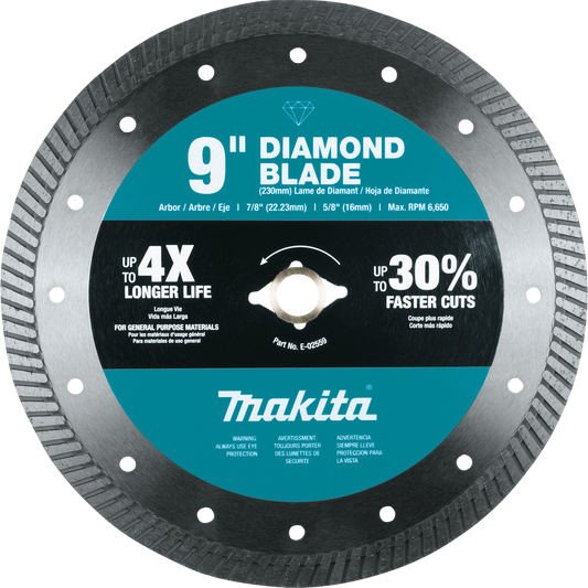 Makita E-02559 9" Diamond Blade, Turbo, General Purpose