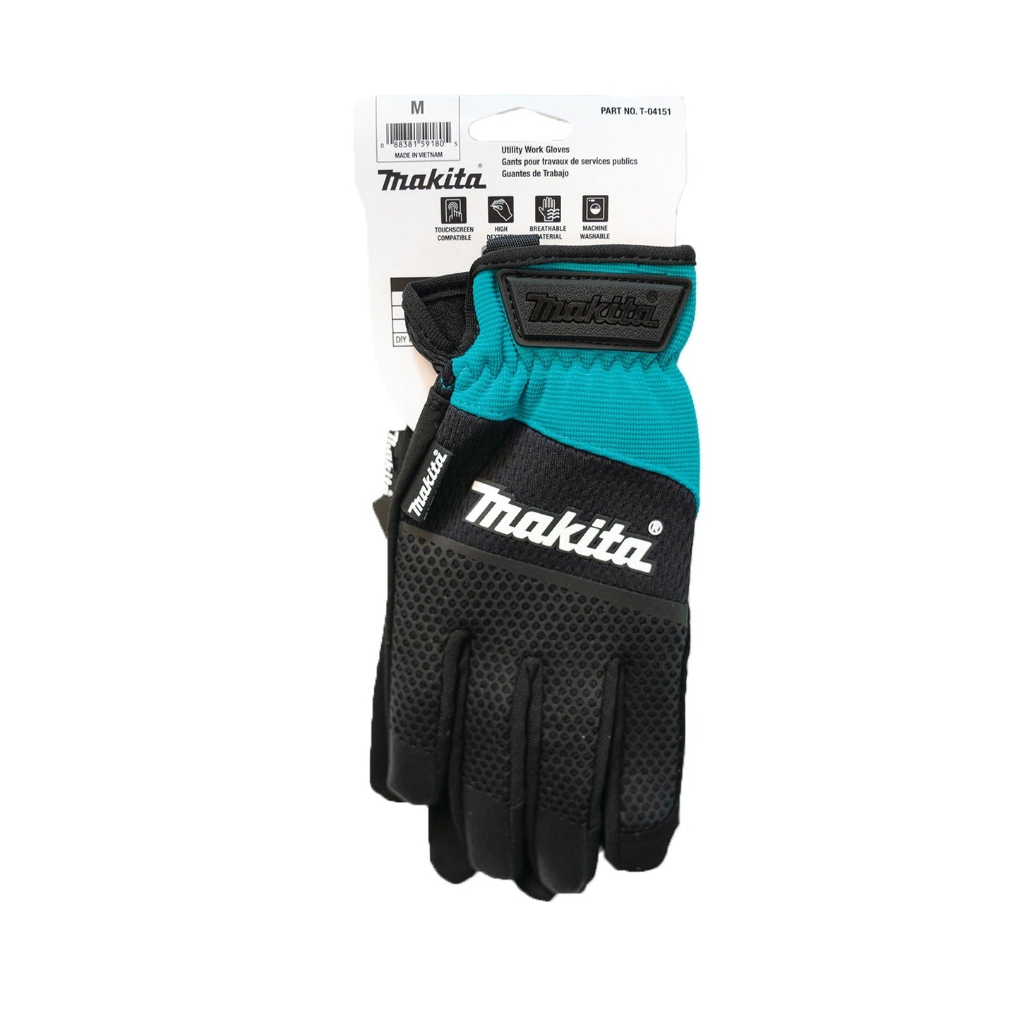 Makita T-04151 Open Cuff Flexible Protection Utility Work Gloves (Medium)