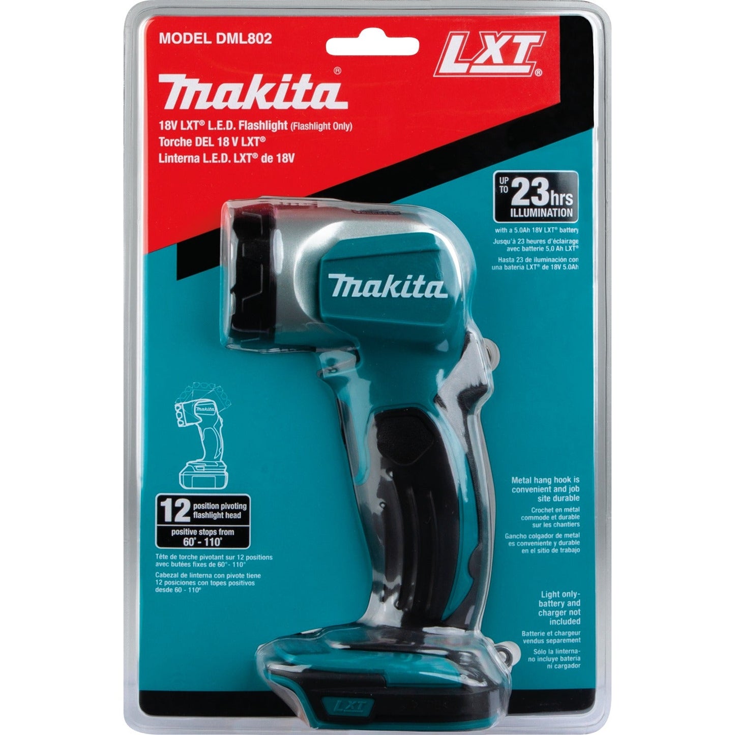 Makita DML802 18V LXT® Lithium‘Ion Cordless L.E.D. Flashlight, Flashlight Only