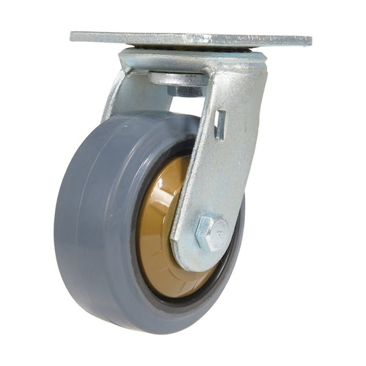 Vestil CST-KSM-5X2MR-S Rubber Swivel Caster 5 In. Diameter x 2 In. Width 661 Lb. Capacity Dark Gray/Gold