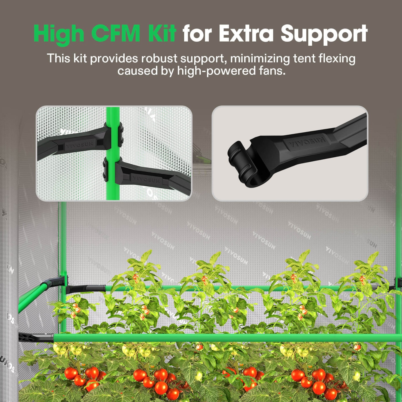 Vivosun Grow Tent Pro 10x10 P108, 24-32 Plants Use, Large Front Window, 120' x 120' x 80', For Indoor Plants Growing