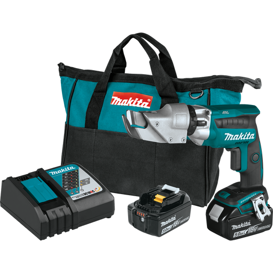 Makita XSJ04T 18V LXT® Lithium‘Ion Brushless Cordless 18 Gauge Offset Shear Kit (5.0Ah)