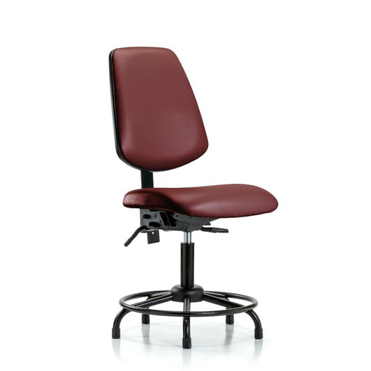 Blue Ridge Ergonomics VDHCH-MB-RT-T1-A0-RG-8815 Rutledge Vinyl Chair - Desk Height with Round Tube Base, Medium Back, Seat Tilt, & Stationary Glides in Borscht Supernova™ Vinyl