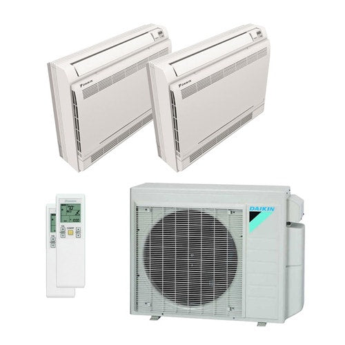 Daikin 36,000 BTU 22 SEER Dual Zone Floor Mounted Daikin Mini-Split Heat Pump System 9+12