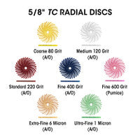 Dedeco 1222 Sunburst 5/8 TC Discs Yellow 80 Grit Size (A/O) 48/Bx