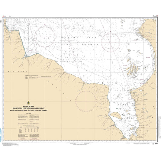 Paradise Clay CAN5003 CHS Chart Hudson Bay (Southern Portion) and James Bay