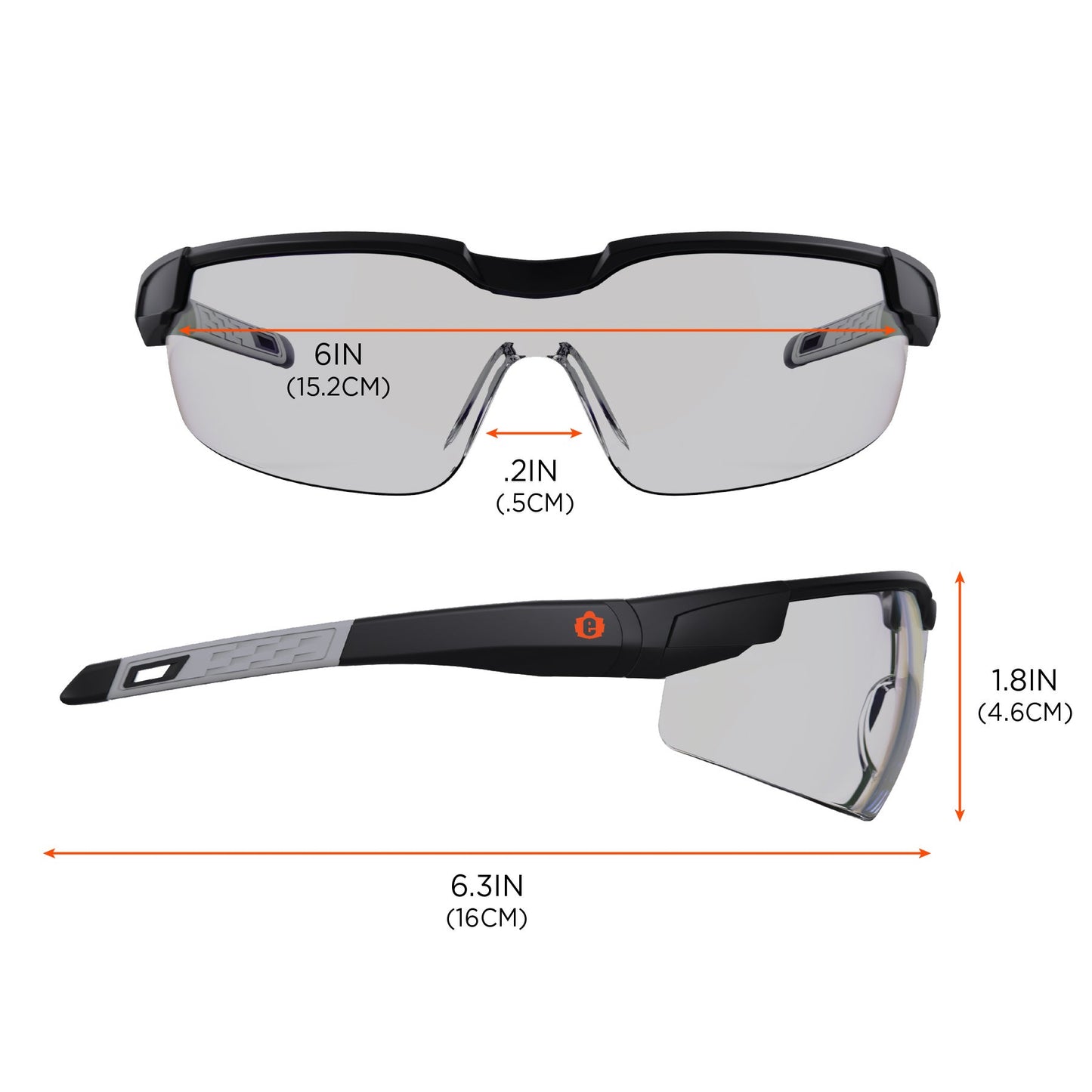 Ergodyne 50064 Skullerz DELLENGER Safety Glasses // Sunglasses with Adjustable Temples