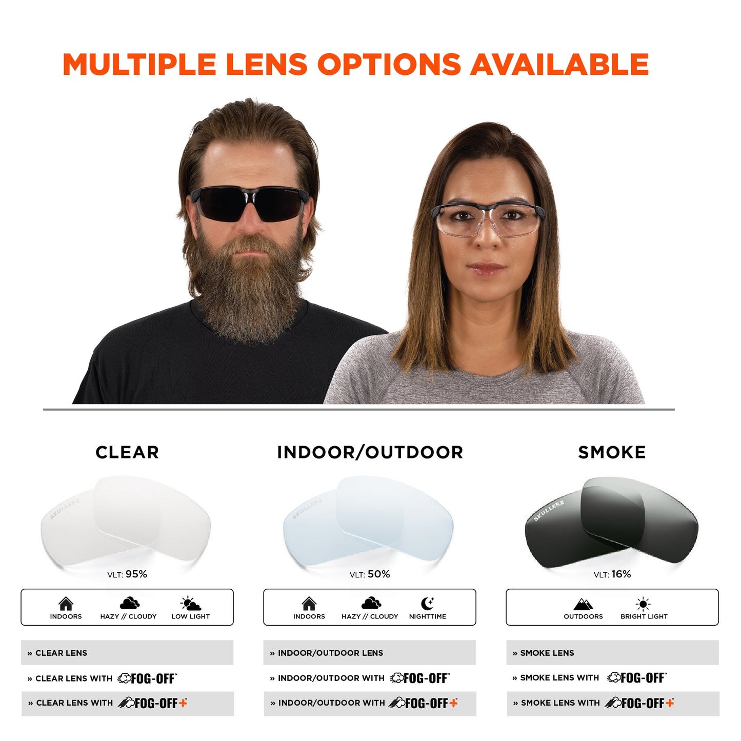 Ergodyne 50064 Skullerz DELLENGER Safety Glasses // Sunglasses with Adjustable Temples