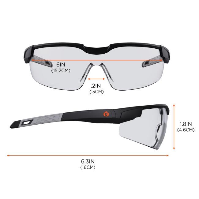 Ergodyne 50068 Skullerz DELLENGER Enhanced Anti-Fog & Scratch-Resistant Safety Glasses // Sunglasses with Adjustable Temples