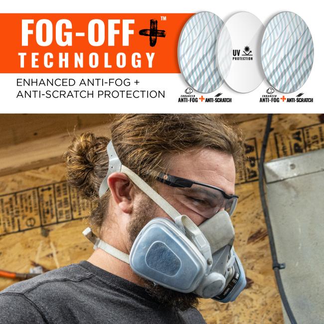 Ergodyne 50068 Skullerz DELLENGER Enhanced Anti-Fog & Scratch-Resistant Safety Glasses // Sunglasses with Adjustable Temples